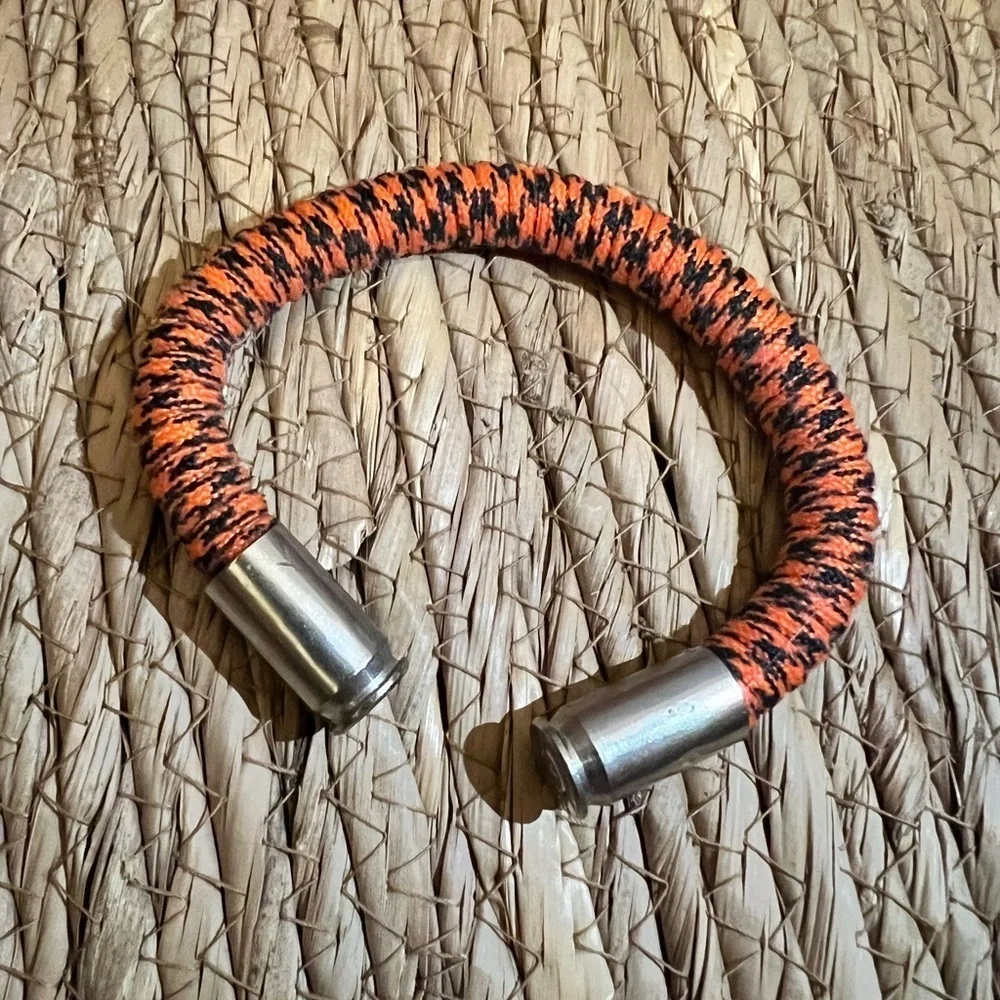 Paracord - Copper - Brass, 9mm Spent Casing Cuff Bracelet